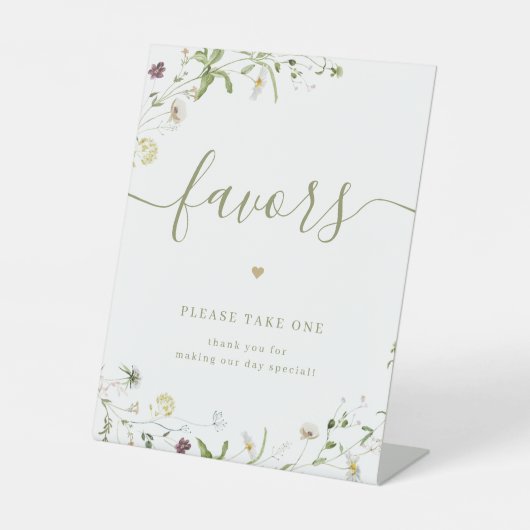 Boho Wildblume Gastgeschenke Hochzeiten Bitte nehm Sockelschild (Vorderseite)