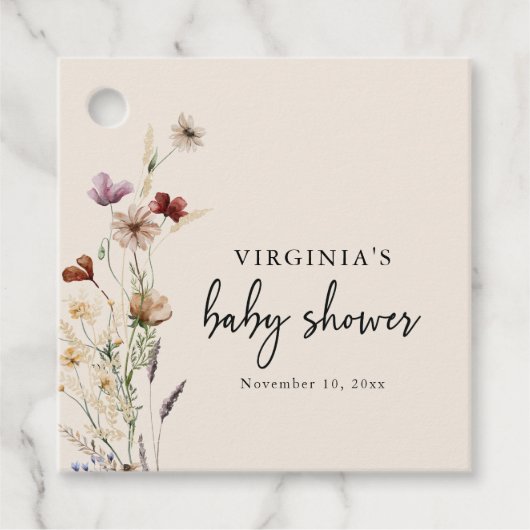 Boho Wildblume Geschenkanhänger (Vorderseite)