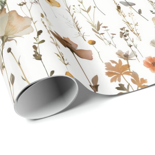 Boho Wildblume Geschenkpapier (Rolleneckpunkt)