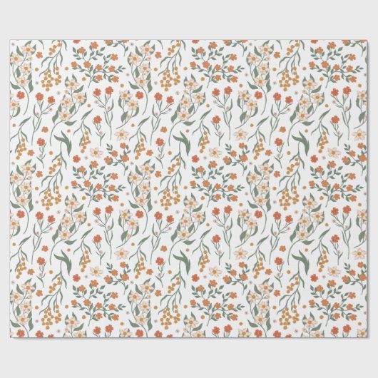 Boho Wildblume Geschenkpapier (Flach)
