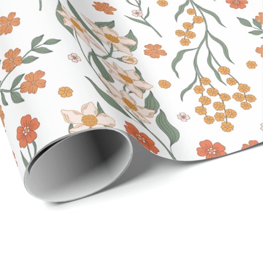 Boho Wildblume Geschenkpapier (Rolleneckpunkt)