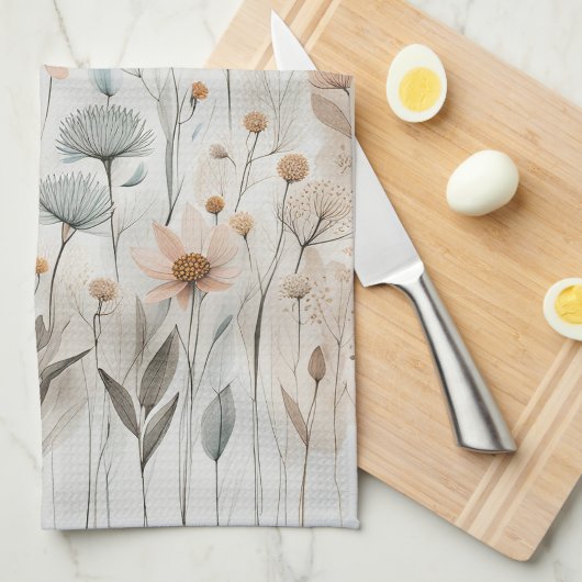 Boho Wildblume Geschirrtuch (Viertel Falte)