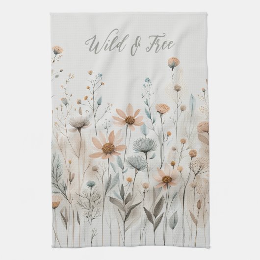 Boho Wildblume Geschirrtuch (Vertikal)