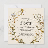 Boho Wildblume Getrocknete Blume Kranz Brautparty Einladung (Vorderseite)