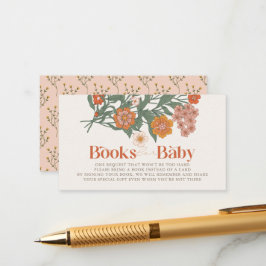 Boho Wildblume Girl Babydusche Buchanfrage Begleitkarte