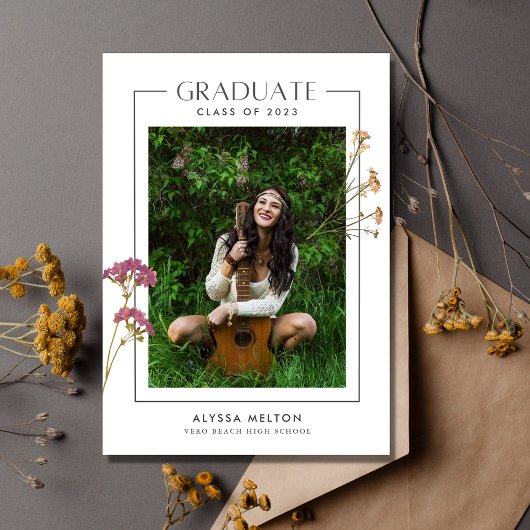 Boho Wildblume Girl High School Abschluss