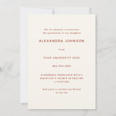 Boho Wildblume Graduate Foto Script Einladung (Rückseite)