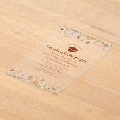 Boho Wildblume Graduation Party Boho Bloom Acryleinladungen (Ablage )