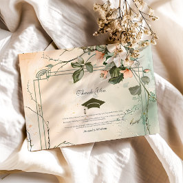 Boho Wildblume Graduation Party Dankeskarte