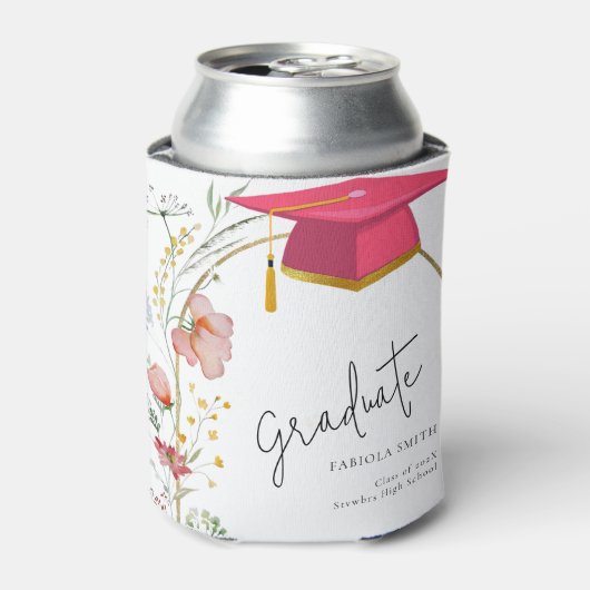 Boho Wildblume Graduation Party Dosenkühler (Kanne Vorderseite)