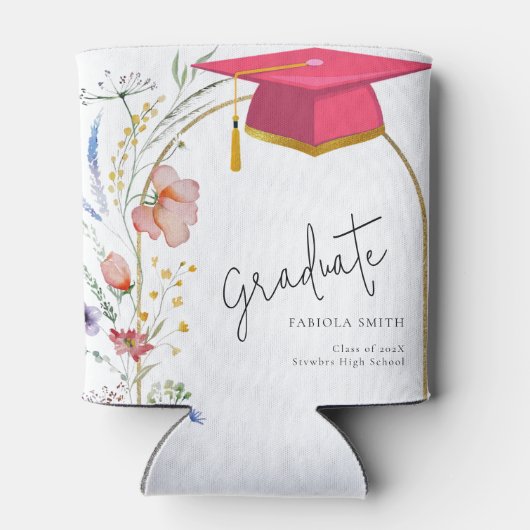 Boho Wildblume Graduation Party Dosenkühler (Rückseite)