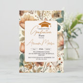 Boho Wildblume Graduation Party Einladung (Stehend Vorderseite)