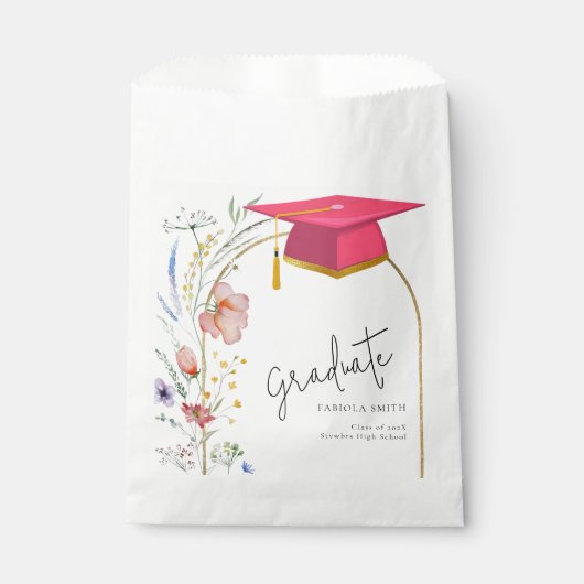 Boho Wildblume Graduation Party Geschenktütchen (Vorderseite)