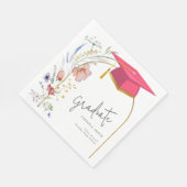 Boho Wildblume Graduation Party Serviette (Ecke)