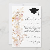 Boho Wildblume Grass Abschluss Danke Karte (Vorderseite)