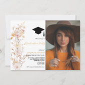 Boho Wildblume Grass Girl Graduation Party Einladung (Vorderseite)