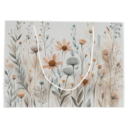 Boho Wildblume Große Geschenktüte (Rückseite)