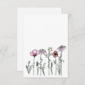Boho Wildblume-Grußkarte Mitteilungskarte (Vorne/Hinten)