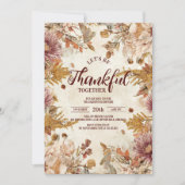 Boho Wildblume Harvest Erntedank Dinner Einladung (Vorderseite)