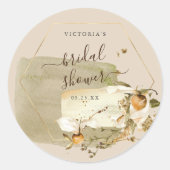 Boho Wildblume Herbst Brautparty Vielen Dank Runder Aufkleber (Vorderseite)