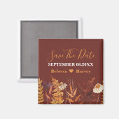 Boho Wildblume Herbstliche Hochzeit im Herbst Save Magnet (Vorderseite/Rückseite)