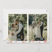 Boho Wildblume Hochzeit Foto Dankeskarte (Rückseite)