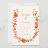 Boho Wildblume Hochzeit im Herbst Einladung (Vorderseite)