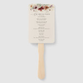 Boho Wildblume Hochzeit im Herbst Programm Fächer (Rückseite)