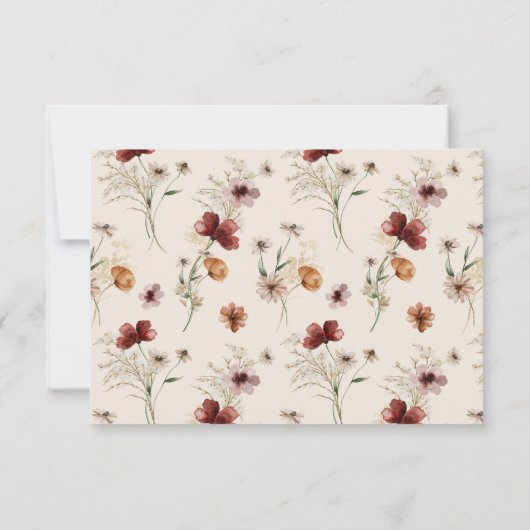 Boho Wildblume Hochzeit im Herbst QR Code RSVP Kar (Rückseite)