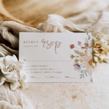 Boho Wildblume Hochzeit im Herbst RSVP-Karte