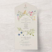 Boho Wildblume Hochzeit in einer Einladung (Innen Boden)