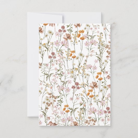 Boho Wildblume Hochzeit Probe Dinner Einladung (Rückseite)