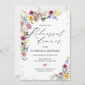 Boho Wildblume Hochzeit Probe Dinner Einladung (Vorderseite)