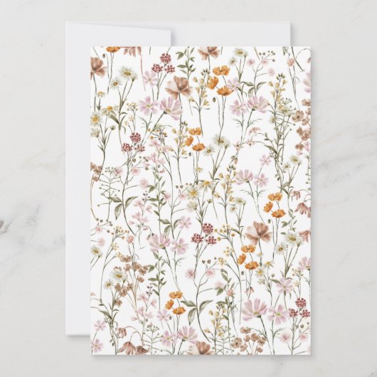 Boho Wildblume Hochzeit Probe Dinner Einladung (Rückseite)