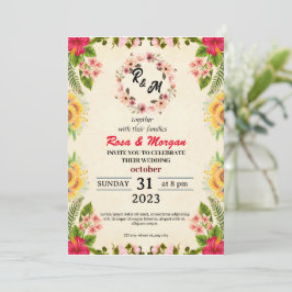 Boho Wildblume Hochzeitseinladungen Eleganter Char Einladung