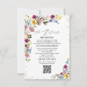 Boho Wildblume Hochzeitskarten Einladung (Vorderseite)