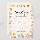 Boho Wildblume Hochzeitsratstisch danke Karte (Vorne/Hinten)