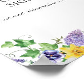 Boho-Wildblume Hochzeitstext Poster (Ecke)