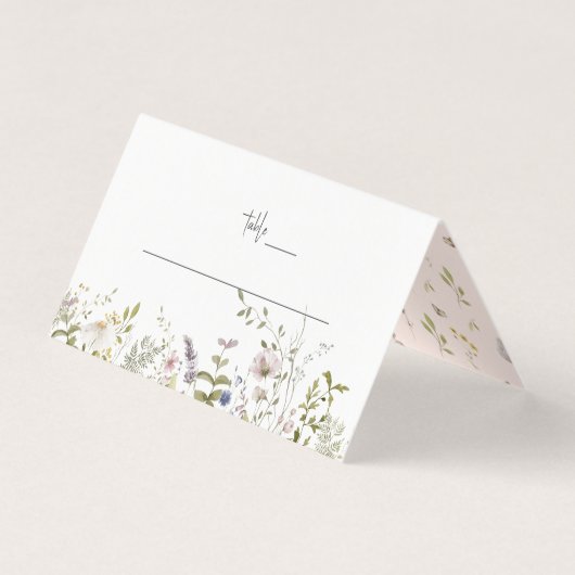 Boho Wildblume | Hochzeitstisch - Platzkarten Visitenkarten (Vorderseite)