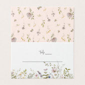 Boho Wildblume | Hochzeitstisch - Platzkarten Visitenkarten (Außenseite Aufgefaltet)