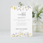 Boho Wildblume Hochzeitsunterkunft QR Code Begleitkarte (Stehend Vorderseite)