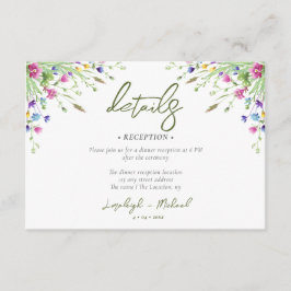 Boho Wildblume Hochzeitsunterkunft QR Code Begleitkarte