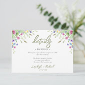 Boho Wildblume Hochzeitsunterkunft QR Code Begleitkarte (Stehend Vorderseite)