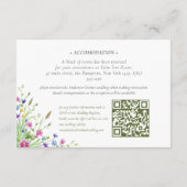 Boho Wildblume Hochzeitsunterkunft QR Code Begleitkarte (Rückseite)