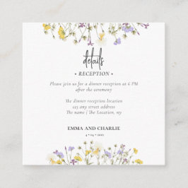 Boho Wildblume Hochzeitsunterkunft QR Code Begleitkarte