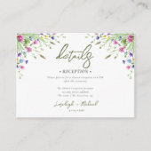 Boho Wildblume Hochzeitsunterkunft QR Code Begleitkarte (Vorderseite)