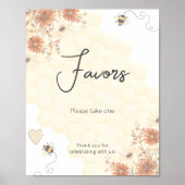 Boho Wildblume Honey Baby Shower Favoriten Poster (Vorne)