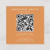 Boho Wildblume Initial M QR Code Quadratische Visitenkarte (Rückseite)