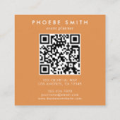 Boho Wildblume Initial P QR Code Quadratische Visitenkarte (Rückseite)