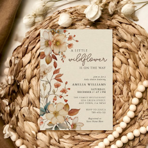 Boho Wildblume Ivory Floral Baby Shower Einladung